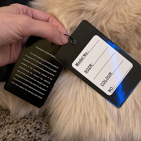 Light Camel Faux Fur 5 Ring Bubble Jacket - Picture 7 of 8